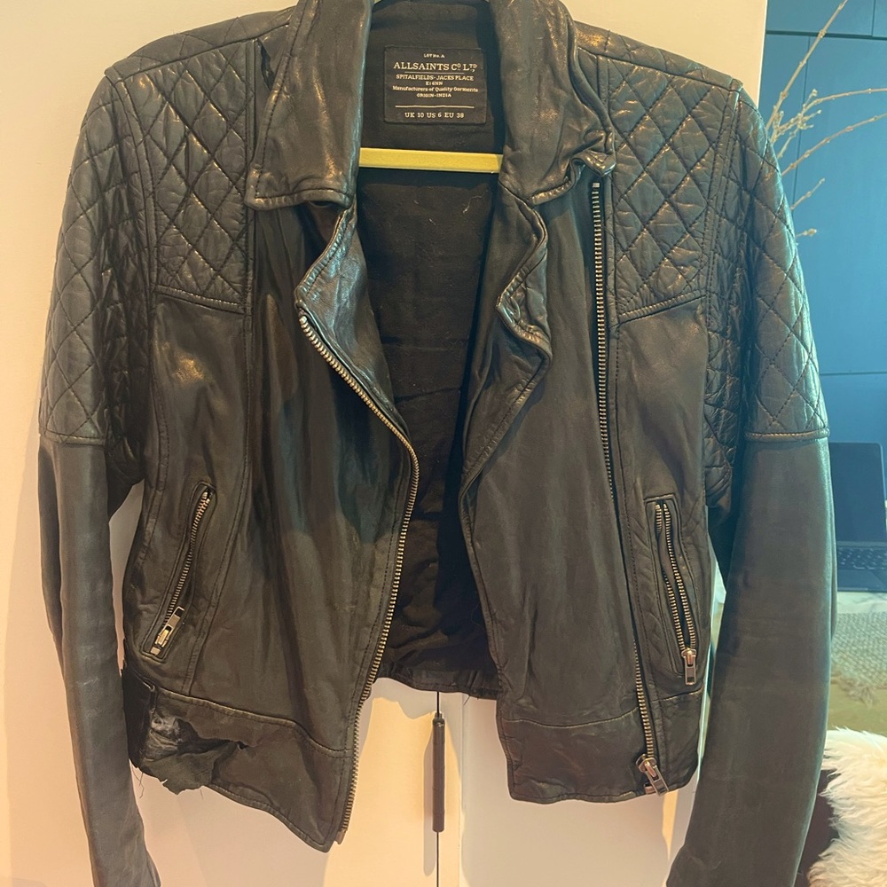 All Saints Black Leather Jacket